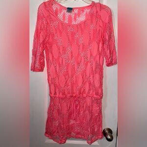 BANANA SPLIT Like New Women's Top Swimsuit Cover Up dress Coral Color